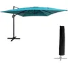 Image de Happy Garden Parasol Déporté Molokai Rectangulaire 3x4m Bleu + Housse