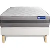Image de Actisom Ensemble Matelas Actiflex Relax Ressorts Ensaches + Memoire De Forme 90x200 Maxi Epaisseur 5zones Confort + Sommier Kit Blanc