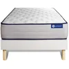 Image de Actisom Ensemble Matelas Ressorts Ensaches Et Memoire De Forme Actiflex Form 90x200 Cm 5zones De Confort + Sommier Kit Blanc