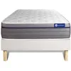 Image de Actisom Ensemble Matelas Latex+Memoire De Forme Actilatex Zen 90x190 Maxi Epaisseur 7zones De Confort + Sommier Kit Blanc