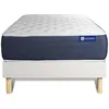 Image de Actisom Ensemble Matelas Latex Et Memoire De Forme Actilatex Sleep 90x190 5zones De Confort + Sommier Kit Blanc