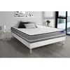 Image de Ensemble matelas Latex + memoire de forme ACTILATEX PUR 200x200cm 3zones de confort + sommier KIT blanc