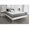 Image de Actisom Ensemble Matelas Actilatex 140x200cm 2 Faces A Mémoire De Forme+Latex 3zones De Confort + Sommier Kit Blanc
