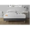 Image de Pack matelas + sommier kit gris 180x200 Memo Luxe Ressorts ensaches + memoire de forme + Couette + 2 oreillers