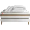 Image de Pack prêt a dormir matelas LE RAFFINÉ 160x200cm Ressorts ensaches + Memoire de forme BioVisco + sommier kit Blanc