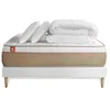 Image de Pack prÃªt a dormir matelas LE SOYEUX 200x200cm Ressorts ensaches + Memoire de forme BioVisco + sommier kit Blanc