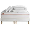 Image de Pack prÃªt a dormir matelas LE PAISIBLE 160x200cm Memoire de forme BioVisco + double sommiers Blanc + 2 oreillers + couette