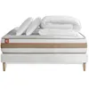 Image de Pack prÃªt a dormir matelas LE TENDRE 200x200cm Ressorts ensaches + Memoire de forme + sommier kit Blanc