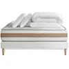 Image de Pack prÃªt a dormir matelas LE TENDRE 140x200 Ressorts ensaches + Memoire de forme + sommier Blanc + 2 oreillers + couette