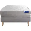 Image de Actisom Ensemble Matelas Ressorts Ensaches Actiflex Touch 90x190 3zones De Confort + Sommier Kit Gris