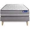 Image de Actisom Ensemble Matelas Ressorts Ensaches Actiflex Pur 90x190cm 3zones De Confort + Sommier Kit Gris