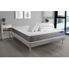 Image de Actisom Pack prêt a dormir matelas ACTIMEMO DREAM memoire de forme 140x190 cm 5zones confort + sommier KIT gris + 2oreillers+couette