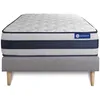 Image de Actisom Ensemble Matelas Ressorts Ensaches Et Memoire De Forme Actiflex Ergo 120x190 Maxi Epaisseur 5zones Confort + Sommier Kit Gris