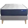Image de Actisom Ensemble Matelas Actiflex Life 80x200 Ressorts Ensaches Et Memoire De Forme 5zones De Confort + Sommier Kit Gris
