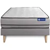 Image de Actisom Ensemble Matelas Actiflex Night 120x190cm Ressorts Ensaches 3zones De Confort + Sommier Kit Gris