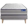 Image de Ensemble matelas Latex + memoire de forme ACTILATEX PUR 120x190cm 3zones de confort + sommier KIT gris