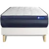 Image de Actisom Ensemble Matelas Actiflex Tech 120x190 Memoire De Forme Maxi Epaisseur 5zones De Confort + Sommier Kit Blanc