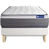 Image de Actisom Ensemble Matelas Actimemo Plus 80x190 Memoire De Forme Maxi Epaisseur 7zones De Confort + Sommier Kit Blanc