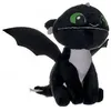 Image de Peluche Dragons : BÃ©bÃ© Dragon Noir Vifagile 37 Cm Yeux Vert - Peluche Licence Dragons - Doudou Enfant