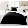 Image de Lovely Home Parure Housse De Couette 2 Personnes - 240x260 Cm - 100% Coton - Bicolore Noir Et Blanc
