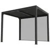Image de Pergola Bioclimatique En Aluminium + Rideau Manuel - 7,20 M2 - Toit En Lames Mobiles - Gris Anthracite