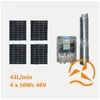 Image de Kit solaire complet pompage 50 mètres 24-48 Volts 160 Watts 45 L/min avec 4 panneaux 50 W 12V