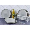 Image de Lot De 6 Assiettes Plates En Grès Gris D27.5