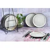Image de Lot De 6 Assiettes Ã Dessert En GrÃ¨s Blanc D21.5