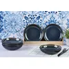 Image de Lot De 6 Assiettes Creuses En Grès Bleu D22.5