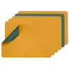 Image de Set de table rectangulaire rÃ©versible - 6 piÃ¨ces - moutarde et vert