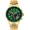 Image de Pierre Lannier Montre Homme Cronos Cadran Vert Bracelet Acier Doré
