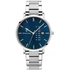 Image de Pierre Lannier Montre Homme Data Cadran Bleu Bracelet Acier Argenté