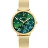Image de Montre Femme Tallia DorÃ© Cadran Vert Bracelet Acier Milanais DorÃ© 16 Mm