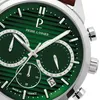 Image de Pierre Lannier Montre Homme Monarck Argenté Cadran Vert Bracelet Cuir Brun 22 Mm