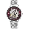 Image de Pierre Lannier Montre Homme Automatic Argenté Cadran Bordeaux Bracelet Acier Milanais Argenté 20 Mm