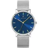 Image de Pierre Lannier Montre Homme Essential Argenté Cadran Bleu Bracelet Acier Milanais Argenté 20 Mm