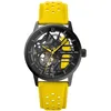 Image de Pierre Lannier Montre Femme Paddock Noir Cadran Noir Bracelet Cuir Jaune 20 Mm