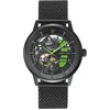 Image de Pierre Lannier Montre Homme Paddock Noir Cadran Noir Bracelet Acier Milanais Noir 22 Mm