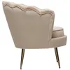 Image de Fauteuil en velours "Floria" - 70 x 73 x 76 cm - Beige