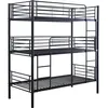 Image de Habitat et jardin Lit Superposé En Métal Triple "Havin" - 90 X 190 Cm - Noir