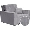 Image de Habitat et jardin Fauteuil Convertible En Velours Côtelé "Clivia" - Gris