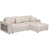 Image de CanapÃ© d'angle convertible tissu chenille 3 places - "Trocadero" - CrÃ¨me