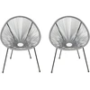 Image de Habitat et jardin Lot De 2 Fauteuils De Jardin "Ania" - Gris