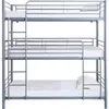Image de Habitat et jardin Lit Superposé En Métal Triple "Havin" - 90 X 190 Cm - Gris