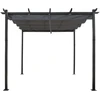 Image de Habitat et jardin Pergola En Aluminium Avec Toit Rétractable - 3 X 3 M - Gris