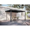 Image de Habitat et jardin Pergola Bioclimatique Aluminium Gris Anthracite 390 X 300 X 218 Cm