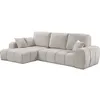 Image de CanapÃ© d'angle gauche convertible en tissu chenille "Verneuil" - 3 places - Beige