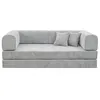 Image de CanapÃ© droit convertible en tissu texturÃ© "Elior" - 3 places - Gris