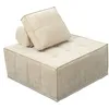 Image de Chauffeuse en tissu texturÃ© "Velluto" - 96 x 100 x 89 cm - Beige