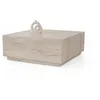 Image de Table basse en bois "Lizbon" - 90 x 90 x 35 cm - Travertin